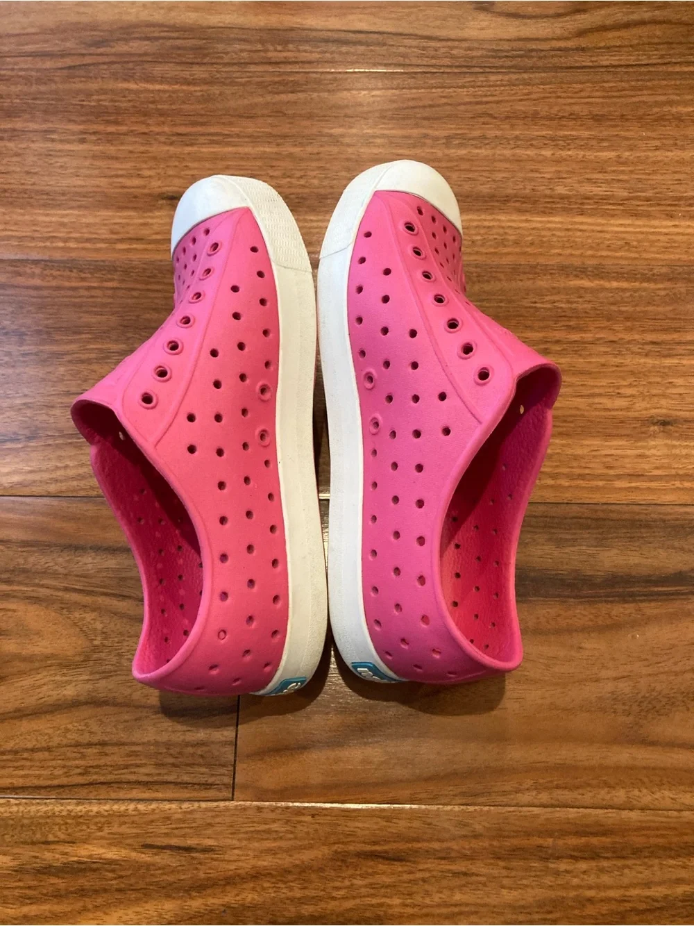Native Pink Slip-On Clog Sneakers with White Toe Cap